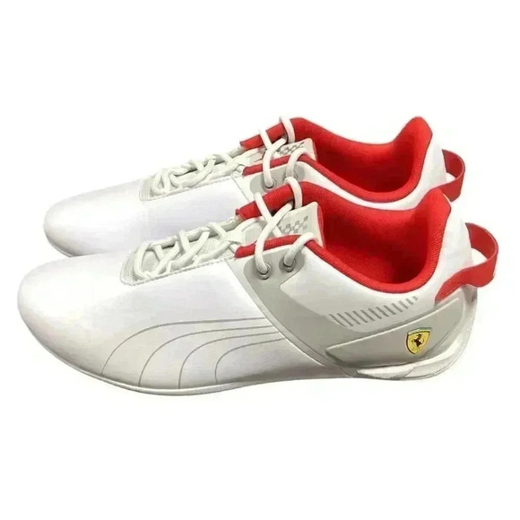 Puma Scuderia Ferrari CAT Motorsport Shoes Men 10.5 White Red Driving 306857 02 - Picture 6 of 9
